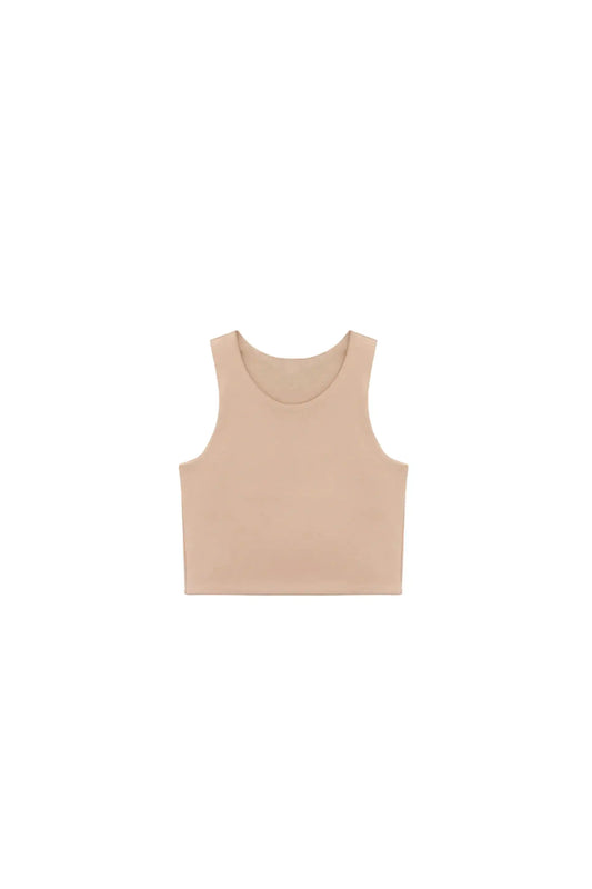 Girls' Double Lined Sleeveless Basic Crop Tank Top