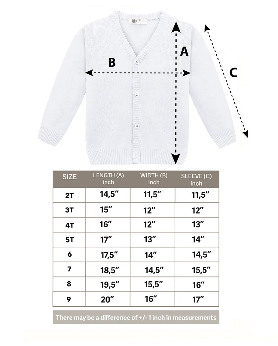 V-Neck Cardigan Sweater for Boys - Featuring Button Closure, Toddler to Youth