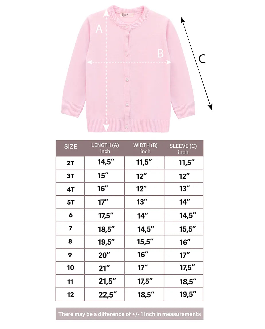 Girls Knit Pearl Buttoned Cardigan Sweater