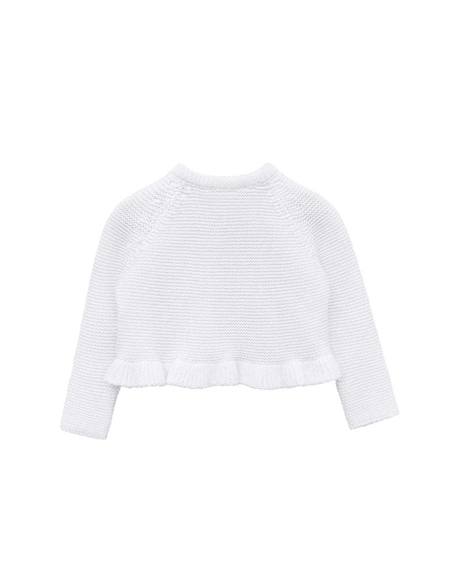 Baby Girls' Knit Long Sleeve Ruffled Cardigan Bolero Shrug