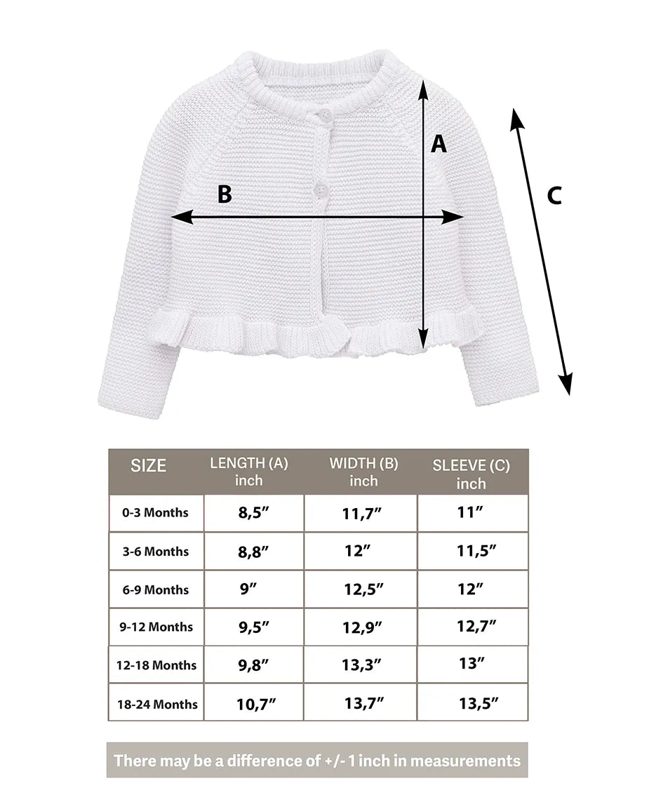 Baby Girls' Knit Long Sleeve Ruffled Cardigan Bolero Shrug