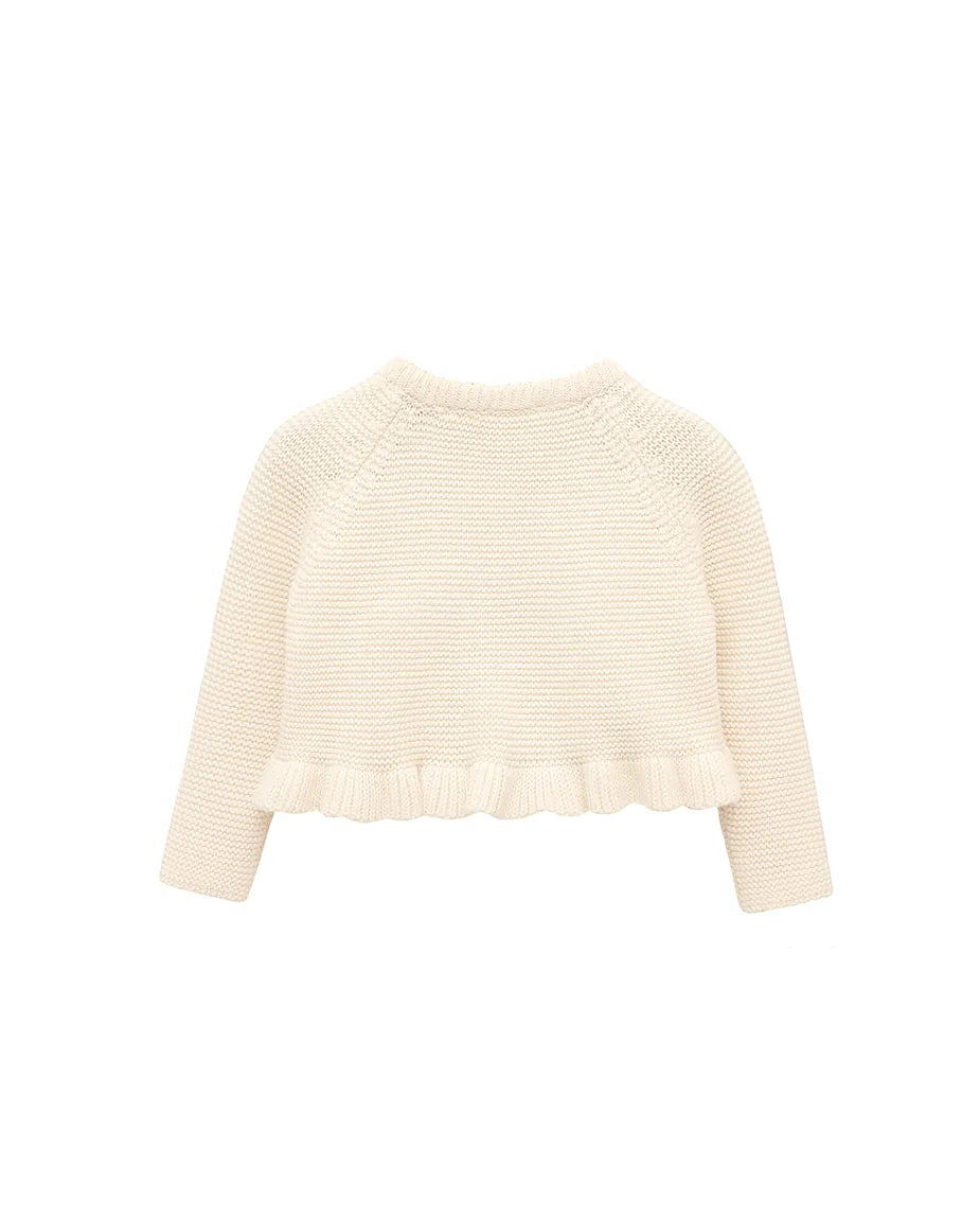 Baby Girls' Knit Long Sleeve Ruffled Cardigan Bolero Shrug