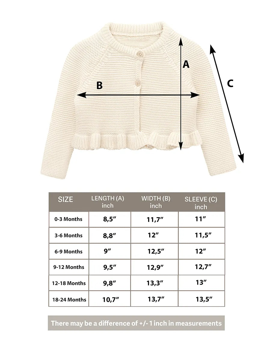 Baby Girls' Knit Long Sleeve Ruffled Cardigan Bolero Shrug