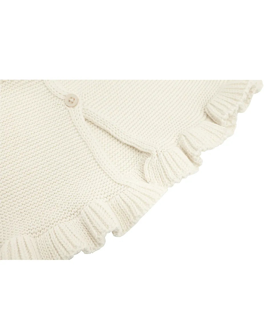 Baby Girls' Knit Long Sleeve Ruffled Cardigan Bolero Shrug