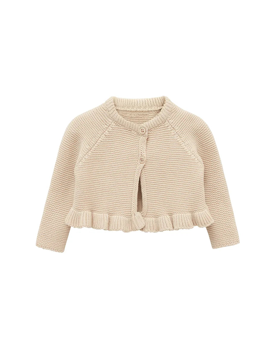 Baby Girls' Knit Long Sleeve Ruffled Cardigan Bolero Shrug