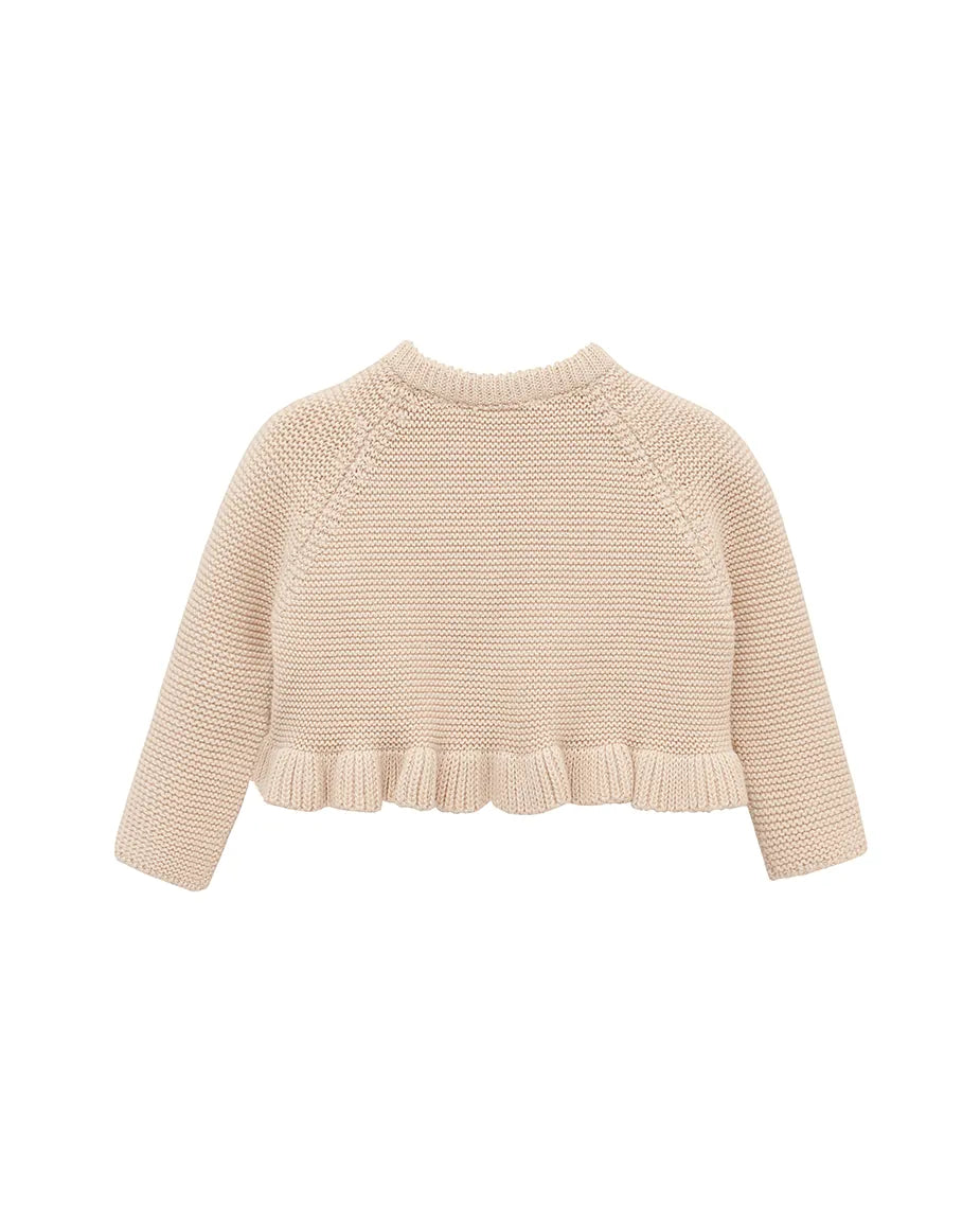 Baby Girls' Knit Long Sleeve Ruffled Cardigan Bolero Shrug