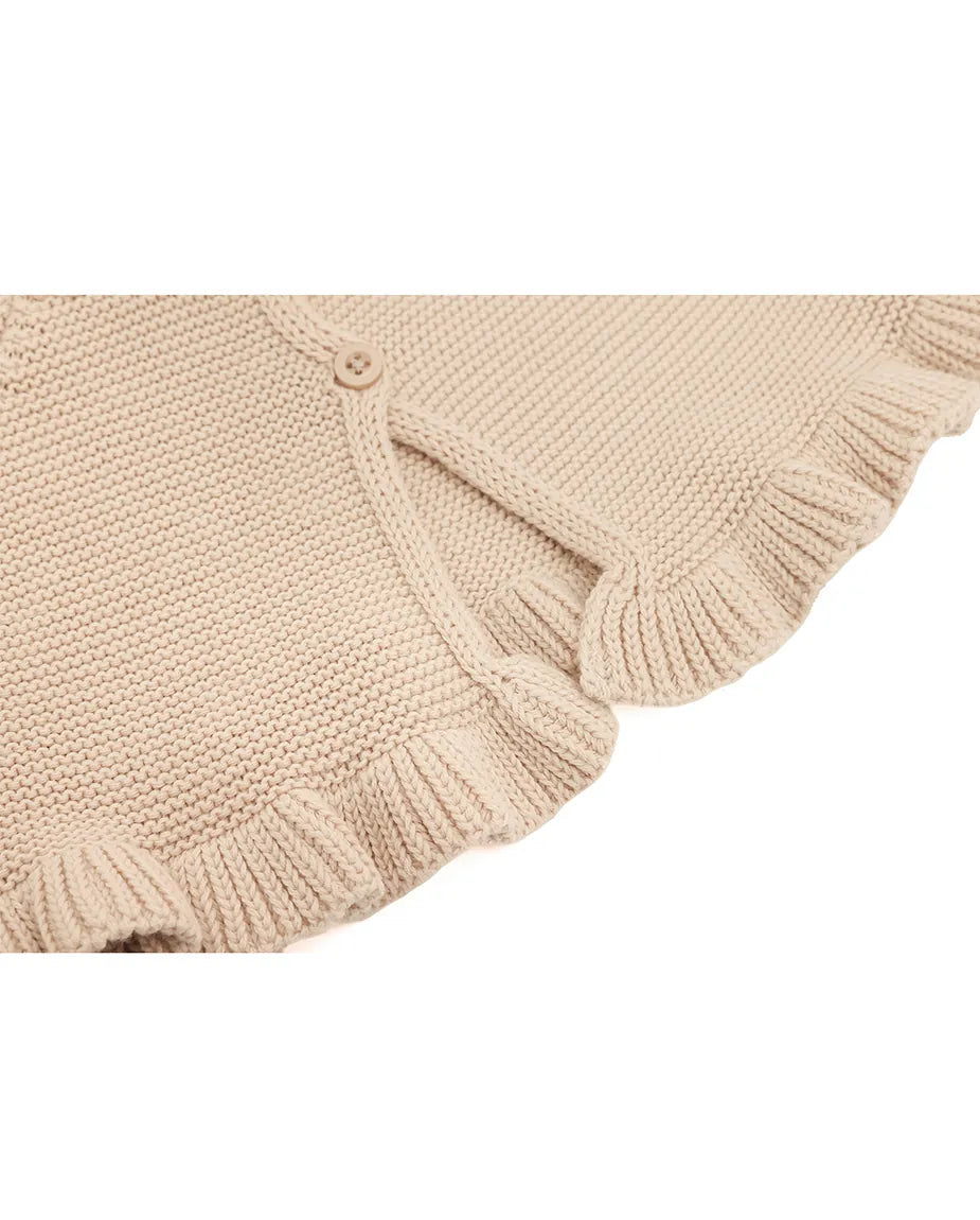 Baby Girls' Knit Long Sleeve Ruffled Cardigan Bolero Shrug