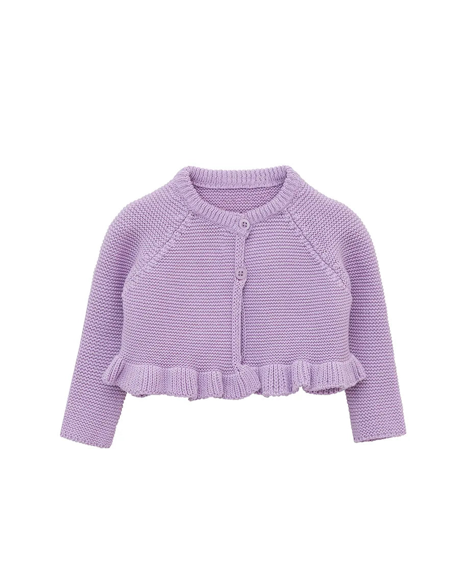 Baby Girls' Knit Long Sleeve Ruffled Cardigan Bolero Shrug