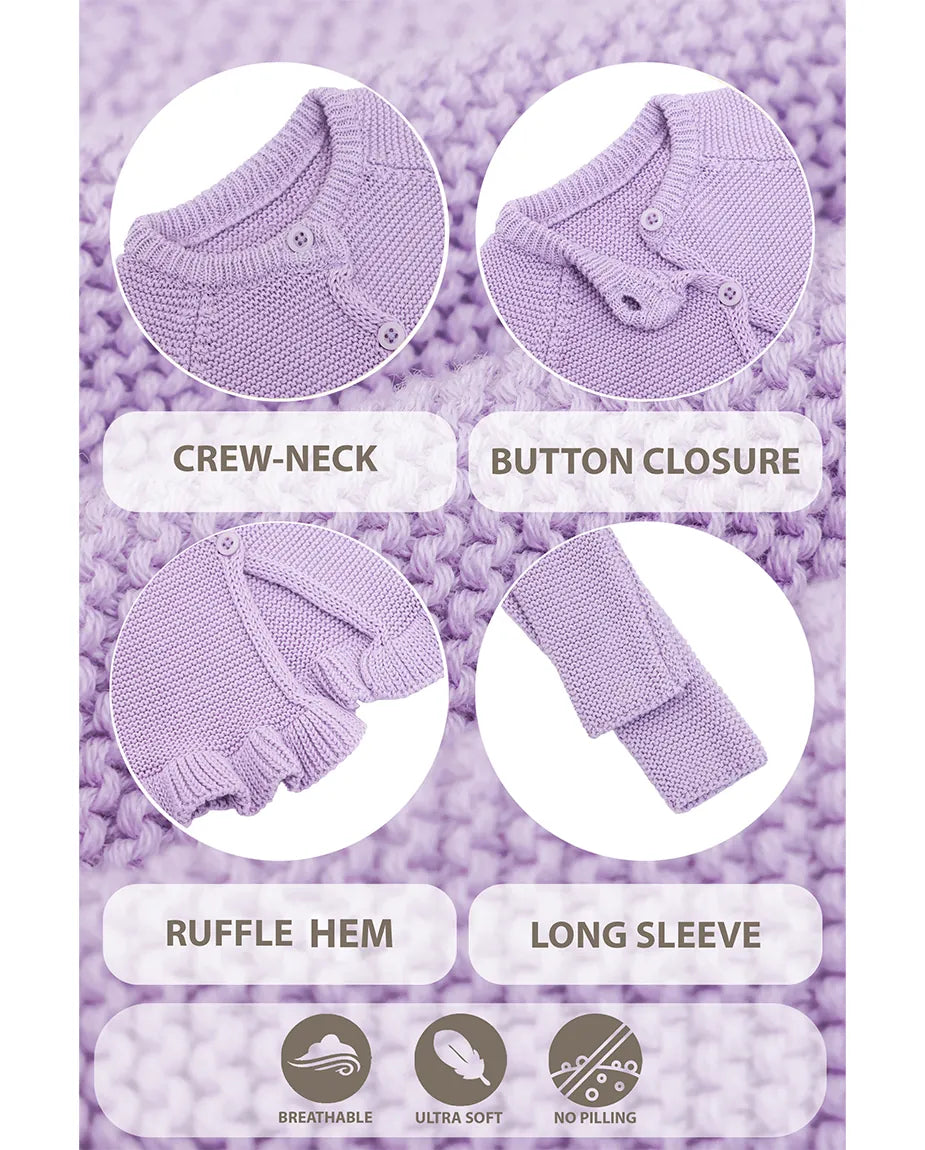 Baby Girls' Knit Long Sleeve Ruffled Cardigan Bolero Shrug