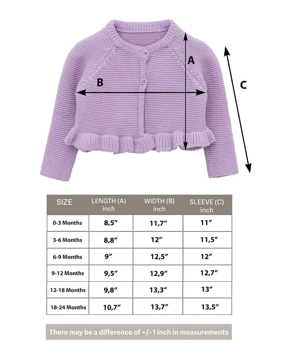 Baby Girls' Knit Long Sleeve Ruffled Cardigan Bolero Shrug