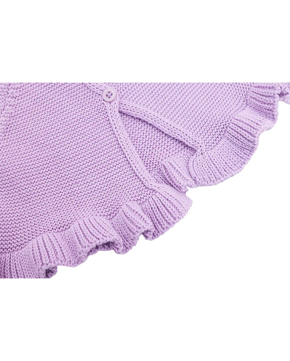 Baby Girls' Knit Long Sleeve Ruffled Cardigan Bolero Shrug
