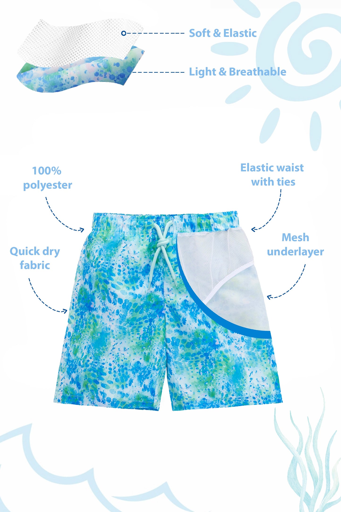 Boys Swim Trunks Toddler Boy Swim Shorts Bathing Suit Swimwear