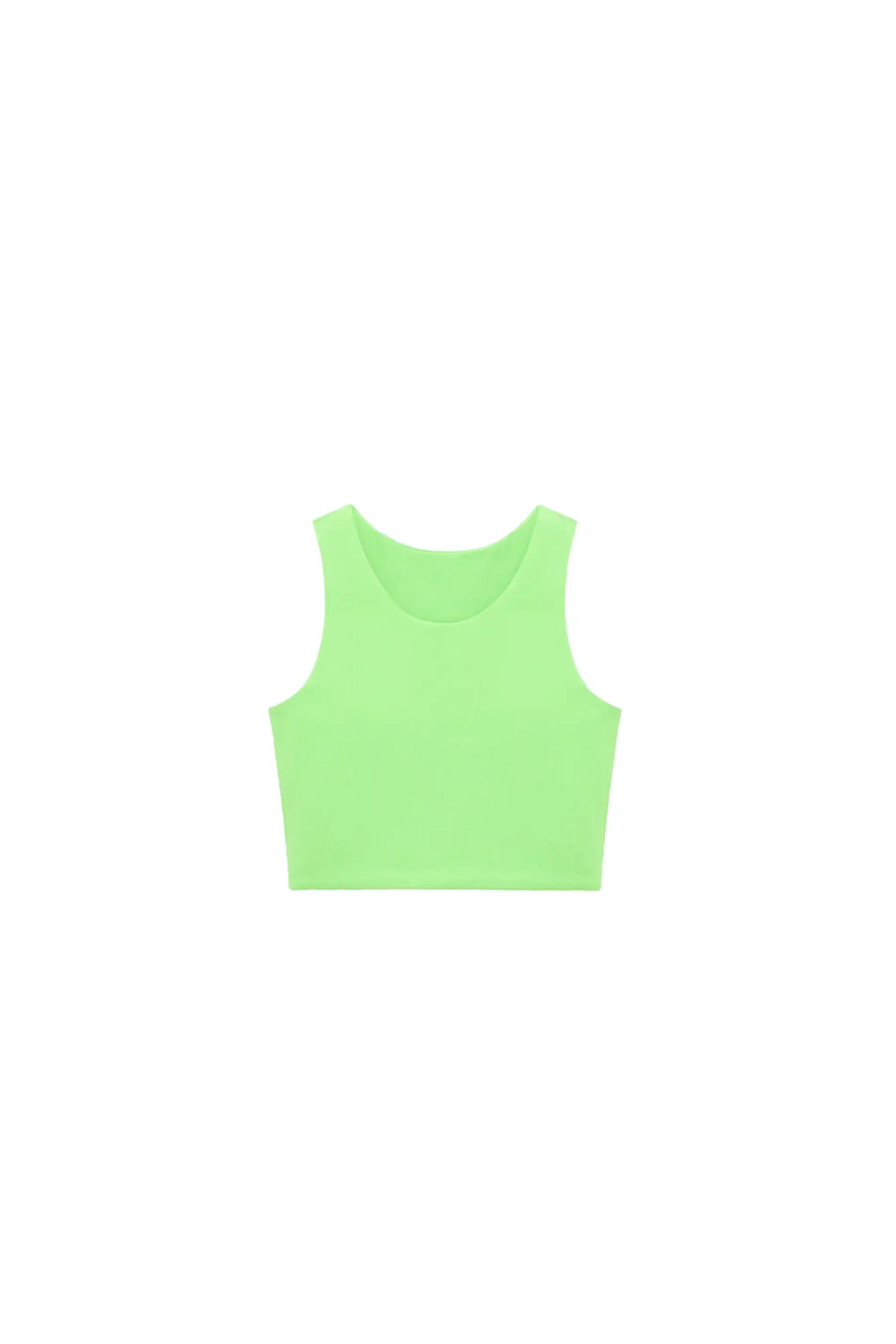 Girls' Double Lined Sleeveless Basic Crop Tank Top