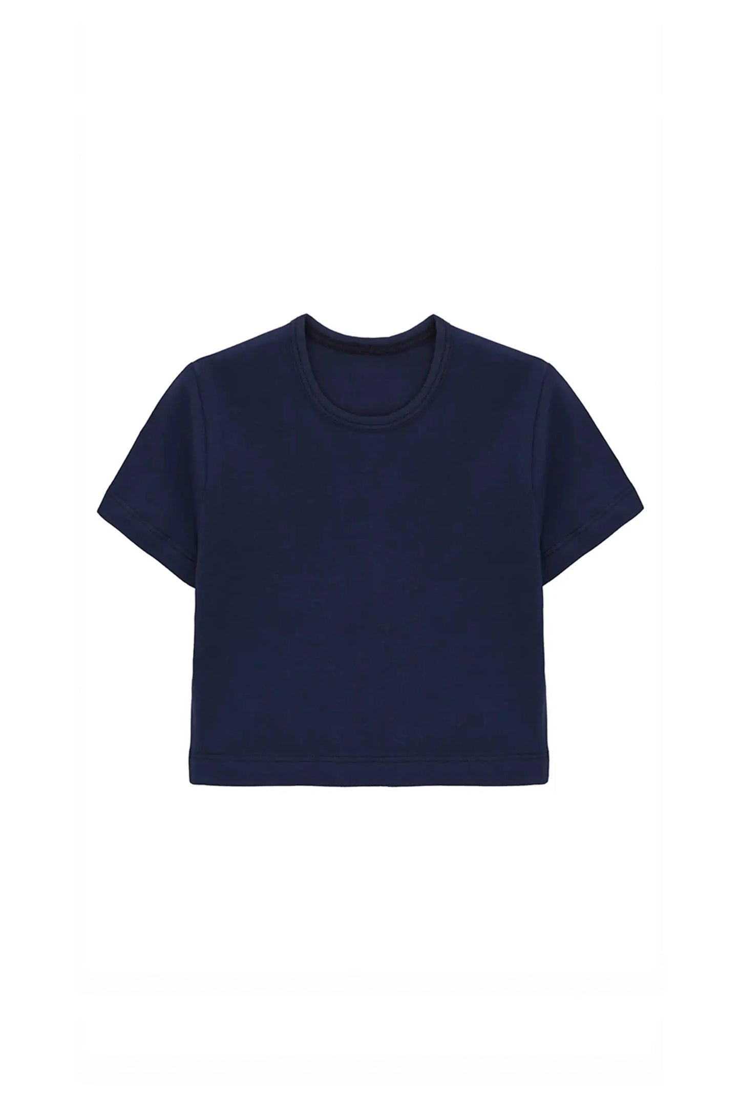 Girls Short Sleeve Crewneck Crop Top Tee