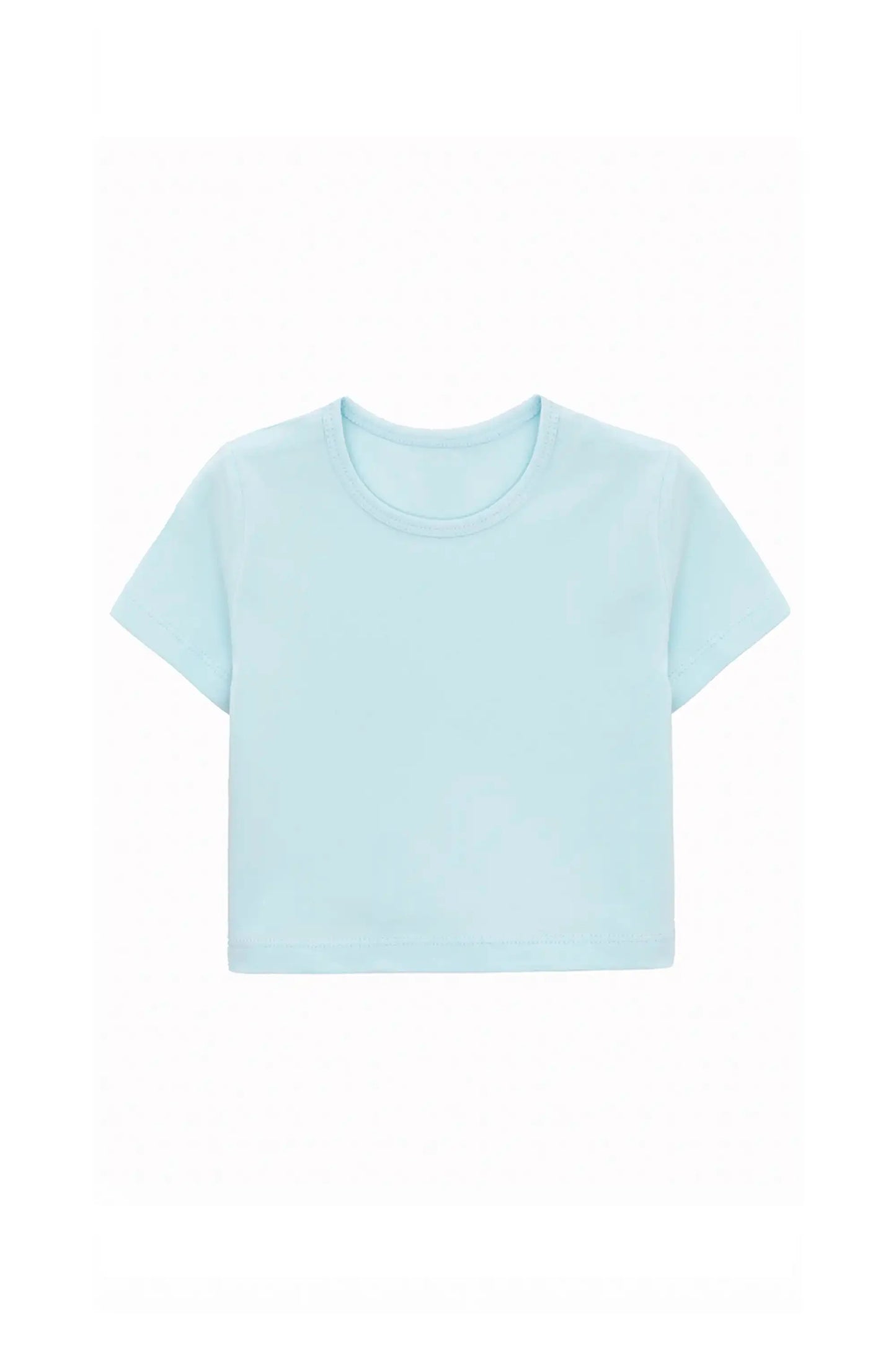 Girls Short Sleeve Crewneck Crop Top Tee