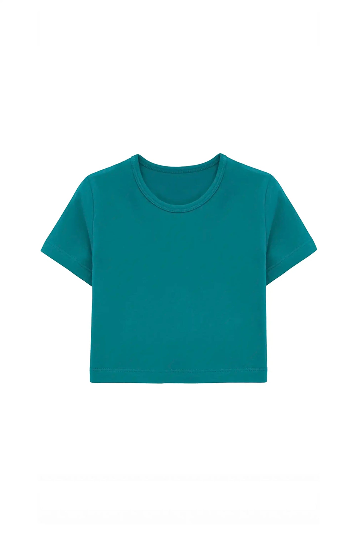 Girls Short Sleeve Crewneck Crop Top Tee