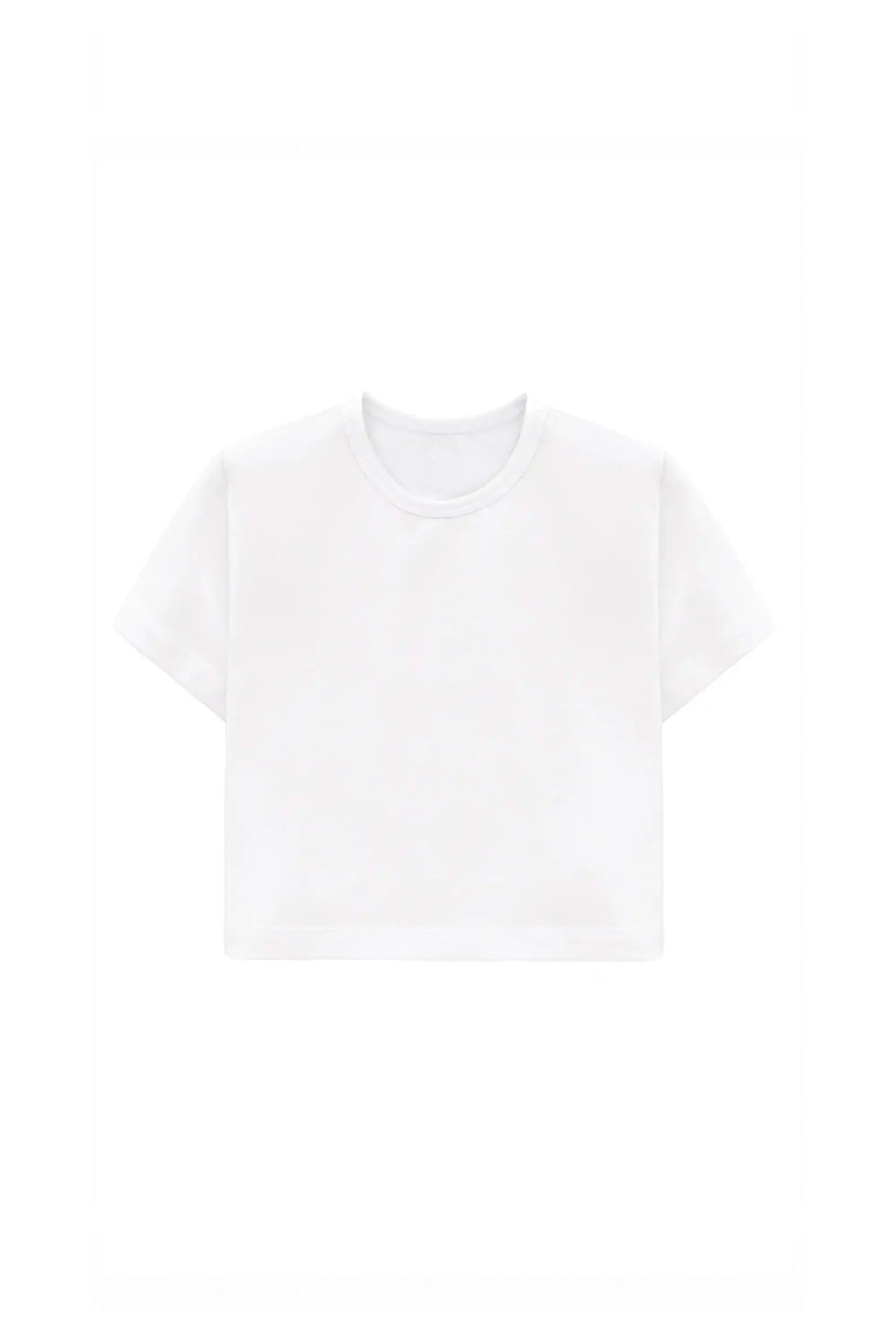 Girls Short Sleeve Crewneck Crop Top Tee