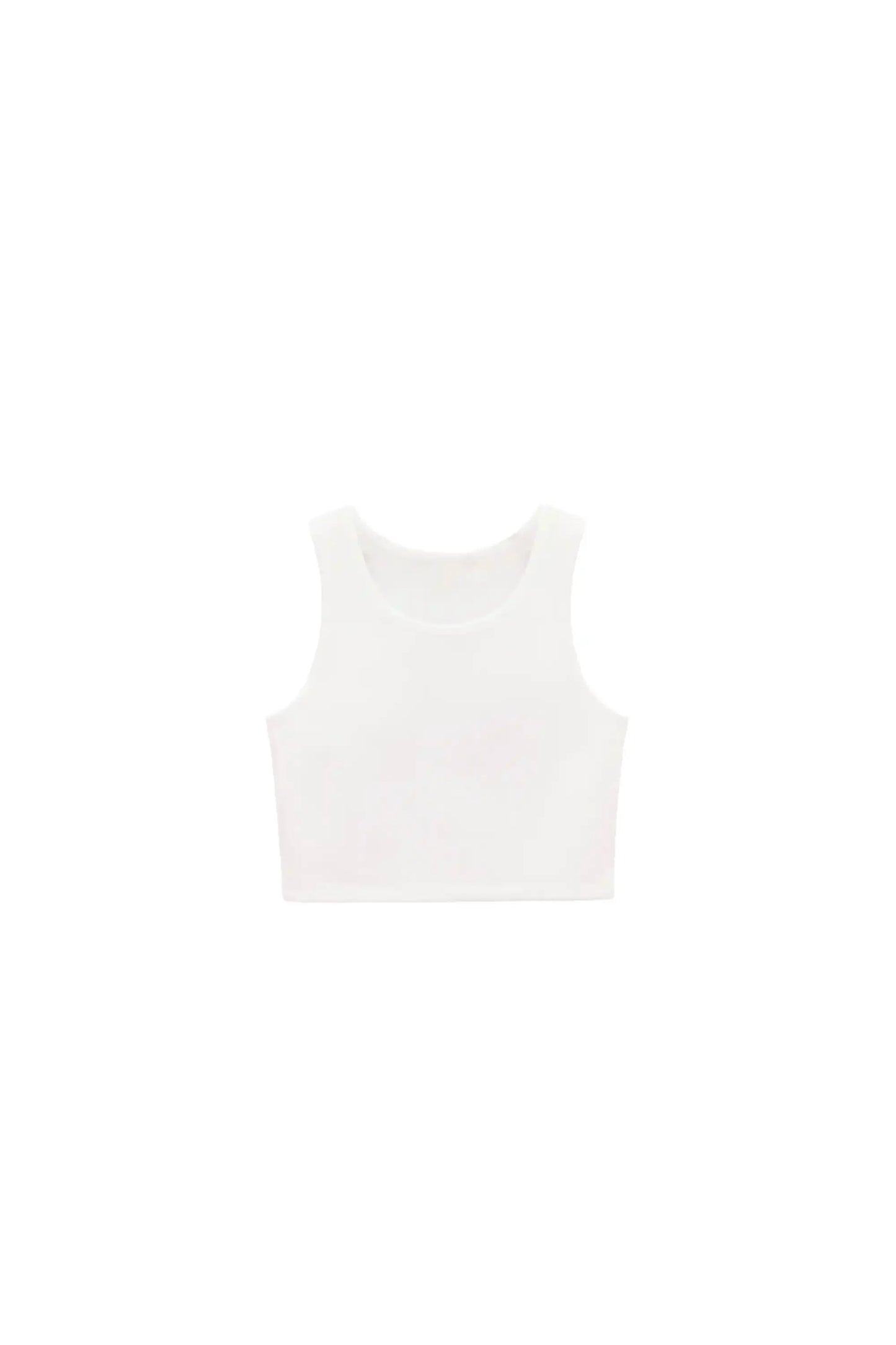 Girls' Double Lined Sleeveless Basic Crop Tank Top