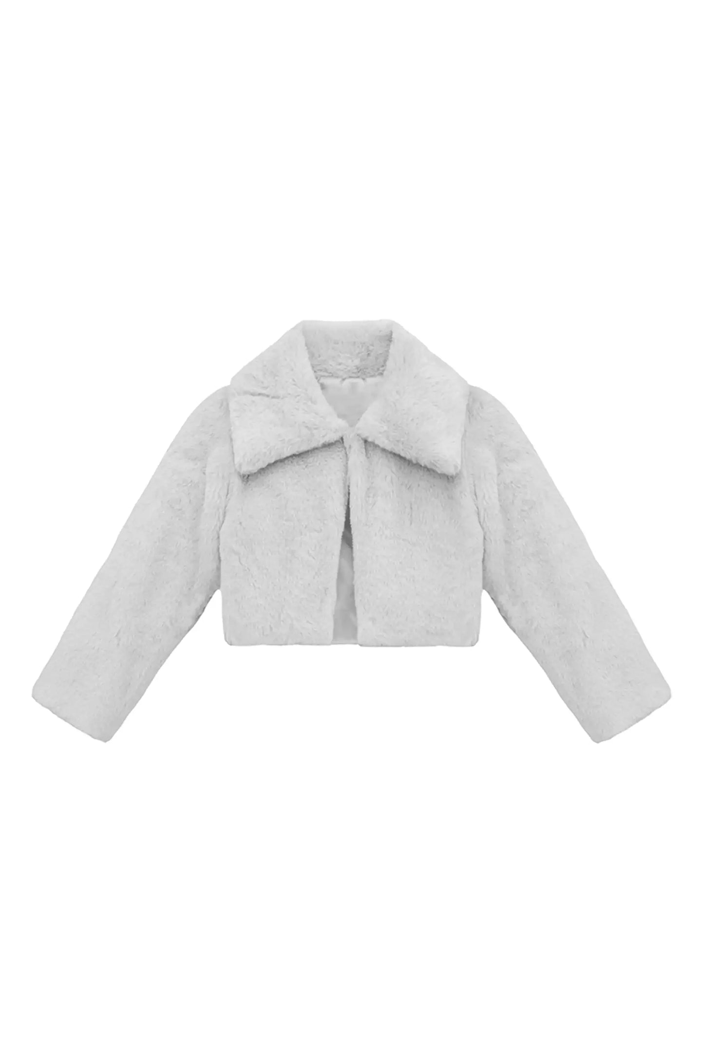 Girls Faux Fur Shrug Jacket Tied Ribbon Cozy Bolero