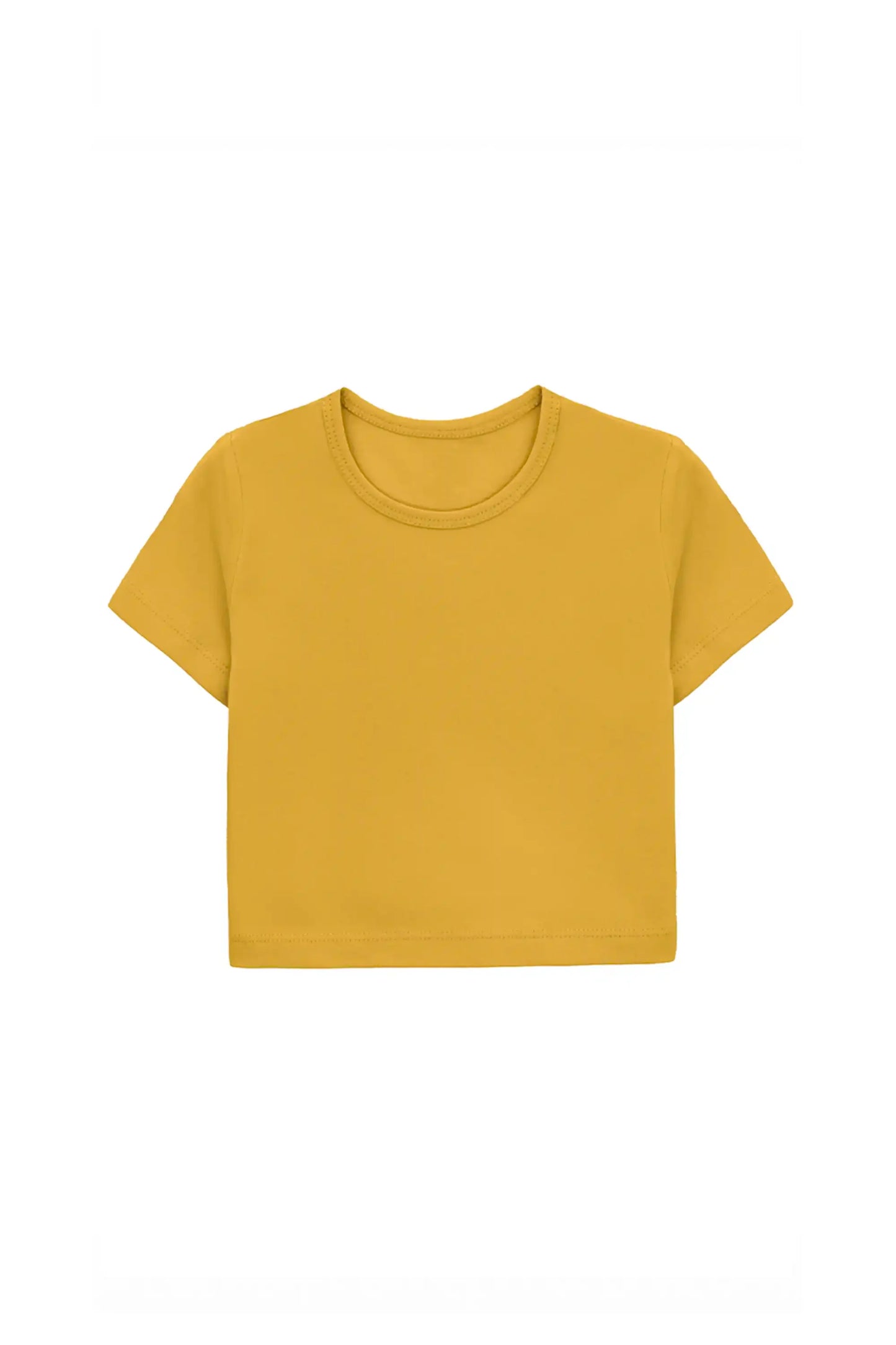 Girls Short Sleeve Crewneck Crop Top Tee