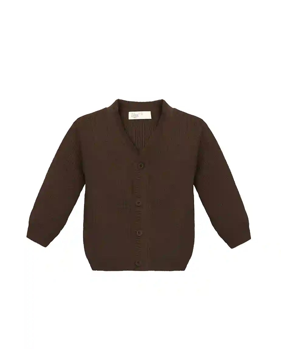 Little Boys Basic Long Sleeve V-Neck Classic Knit Cardigan Sweater