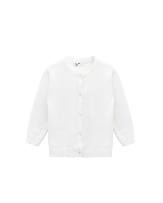 Girls Knit Pearl Buttoned Cardigan Sweater