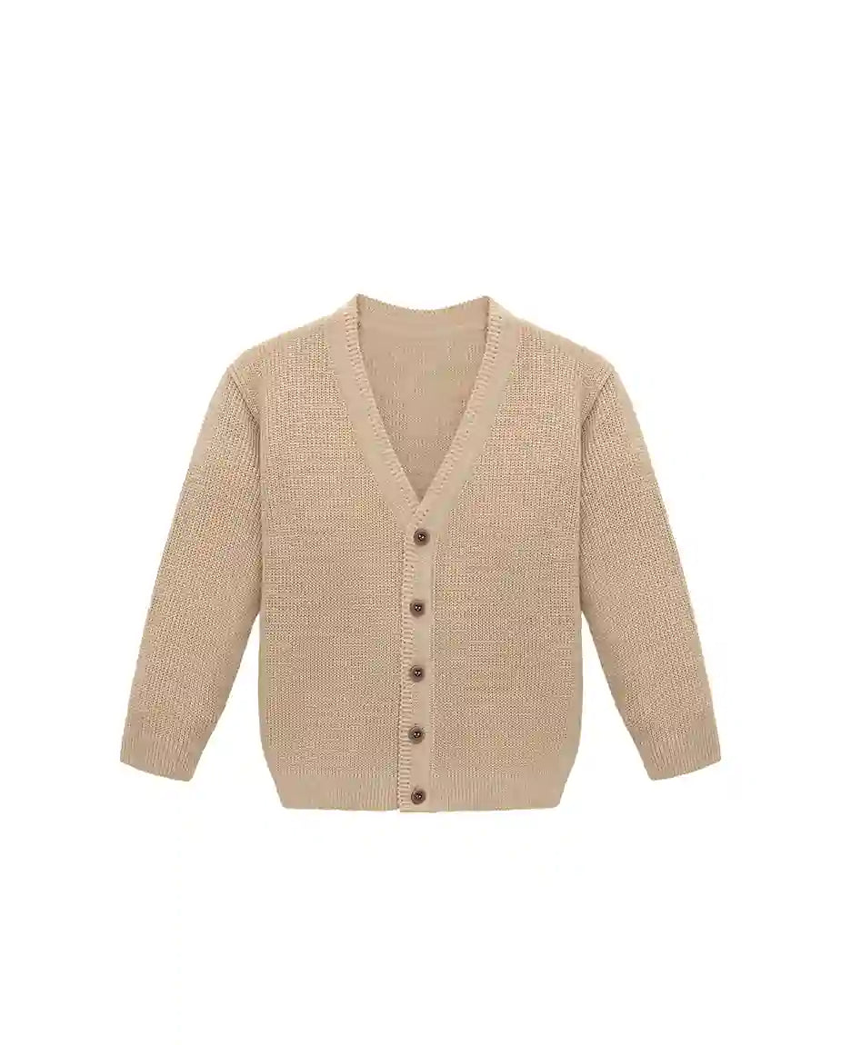 Little Boys Basic Long Sleeve V-Neck Classic Knit Cardigan Sweater