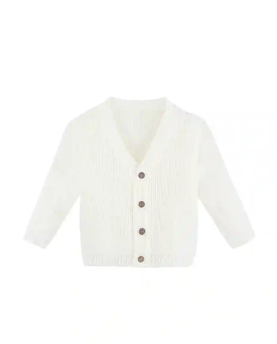 Little Boys Basic Long Sleeve V-Neck Classic Knit Cardigan Sweater