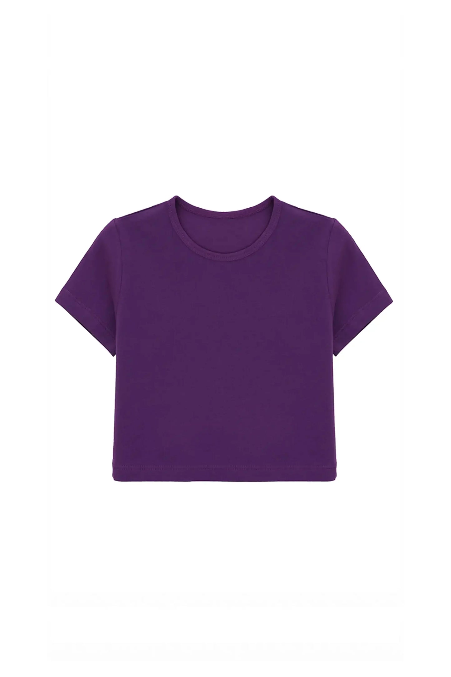Girls Short Sleeve Crewneck Crop Top Tee