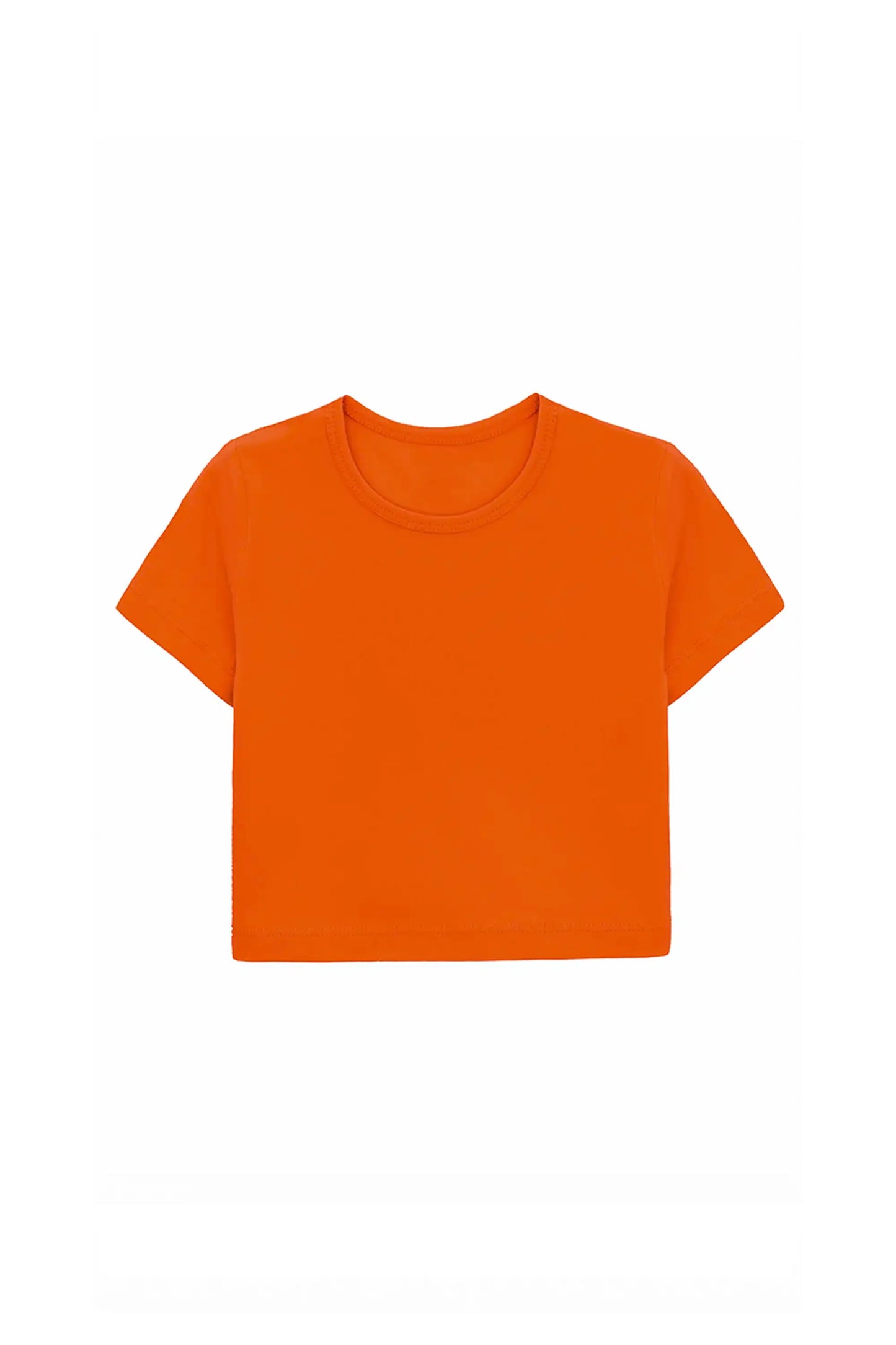 Girls Short Sleeve Crewneck Crop Top Tee