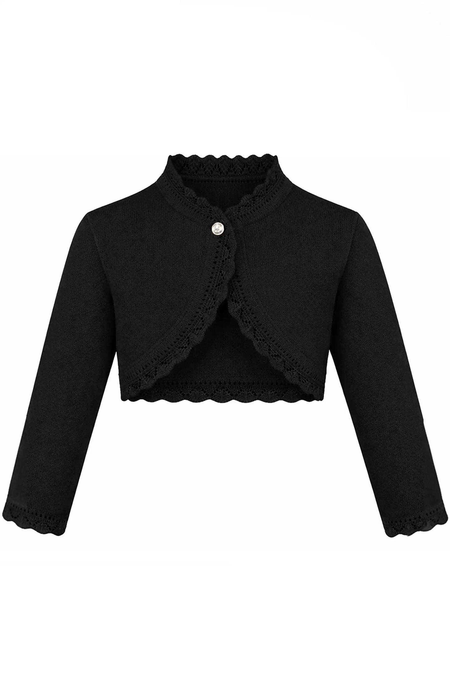 Little Girls' Knit Long Sleeve Button Closure Bolero Cardigan Shrug