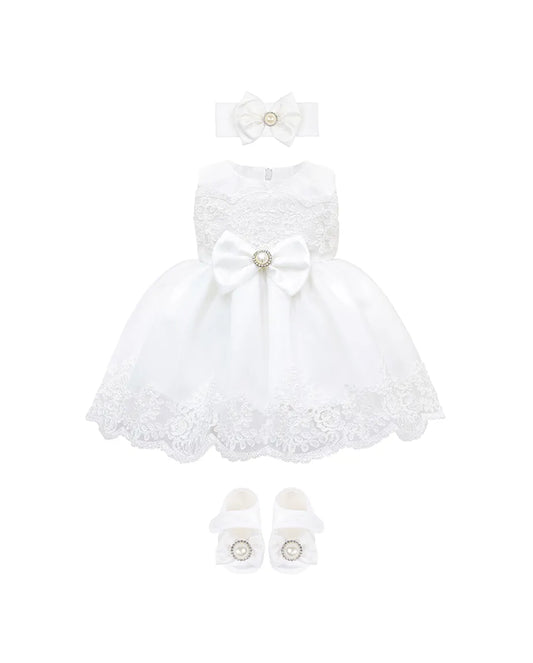 Newborn 6-Piece Lace & Tulle Princess Dress Set