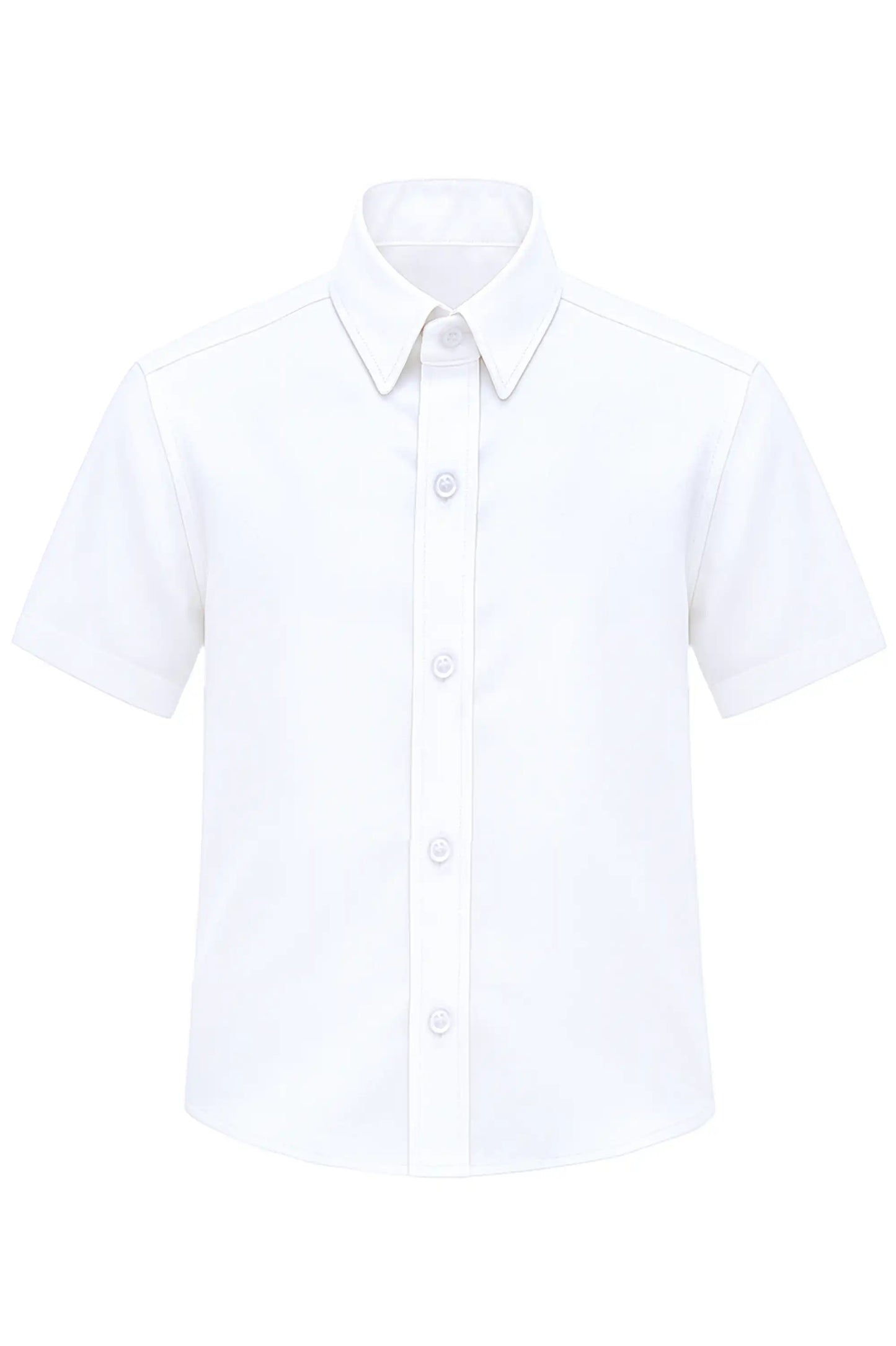 Boys Classic Short Sleeve Button Down Casual Solid Dress Shirt