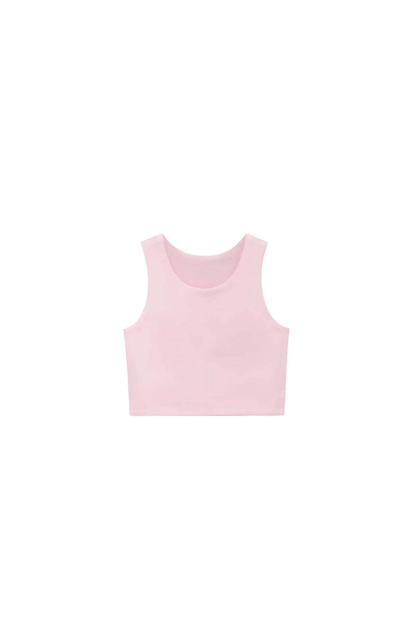 Girls' Double Lined Sleeveless Basic Crop Tank Top