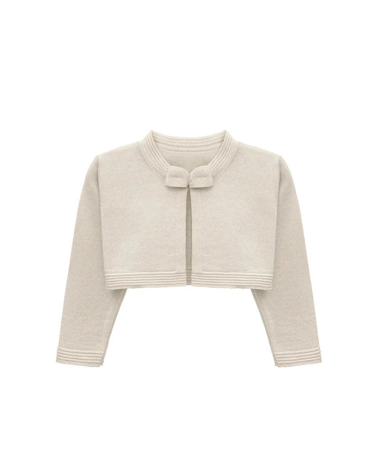 Little Girls' Long Sleeve Bowknot Closure Bolero Cardigan