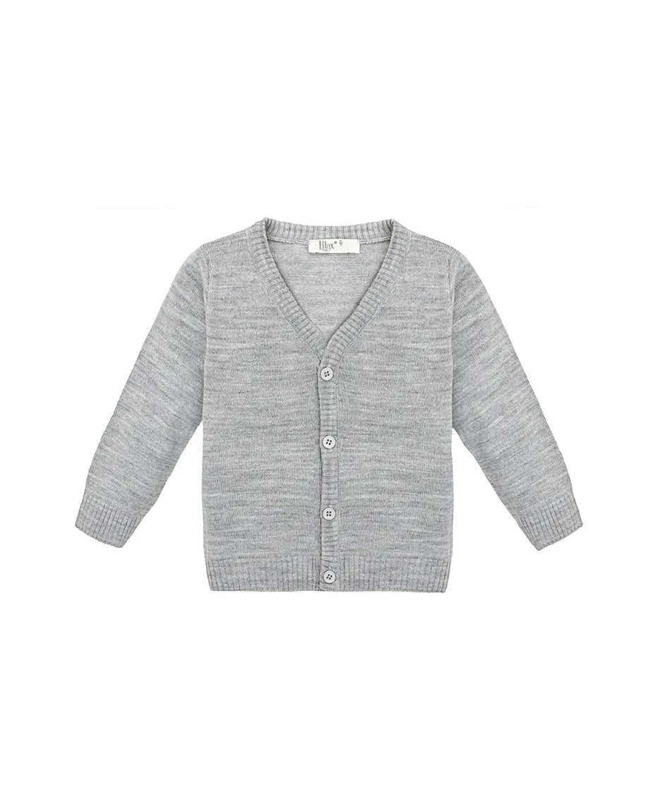 V-Neck Cardigan Sweater for Boys - Featuring Button Closure, Toddler to Youth