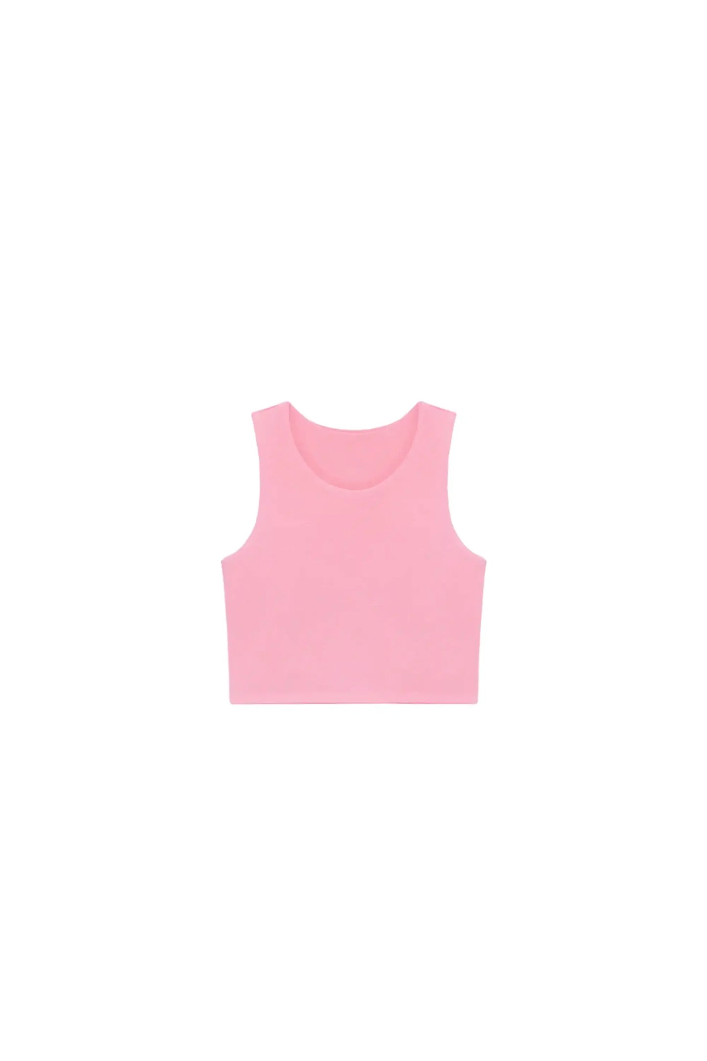 Girls' Double Lined Sleeveless Basic Crop Tank Top