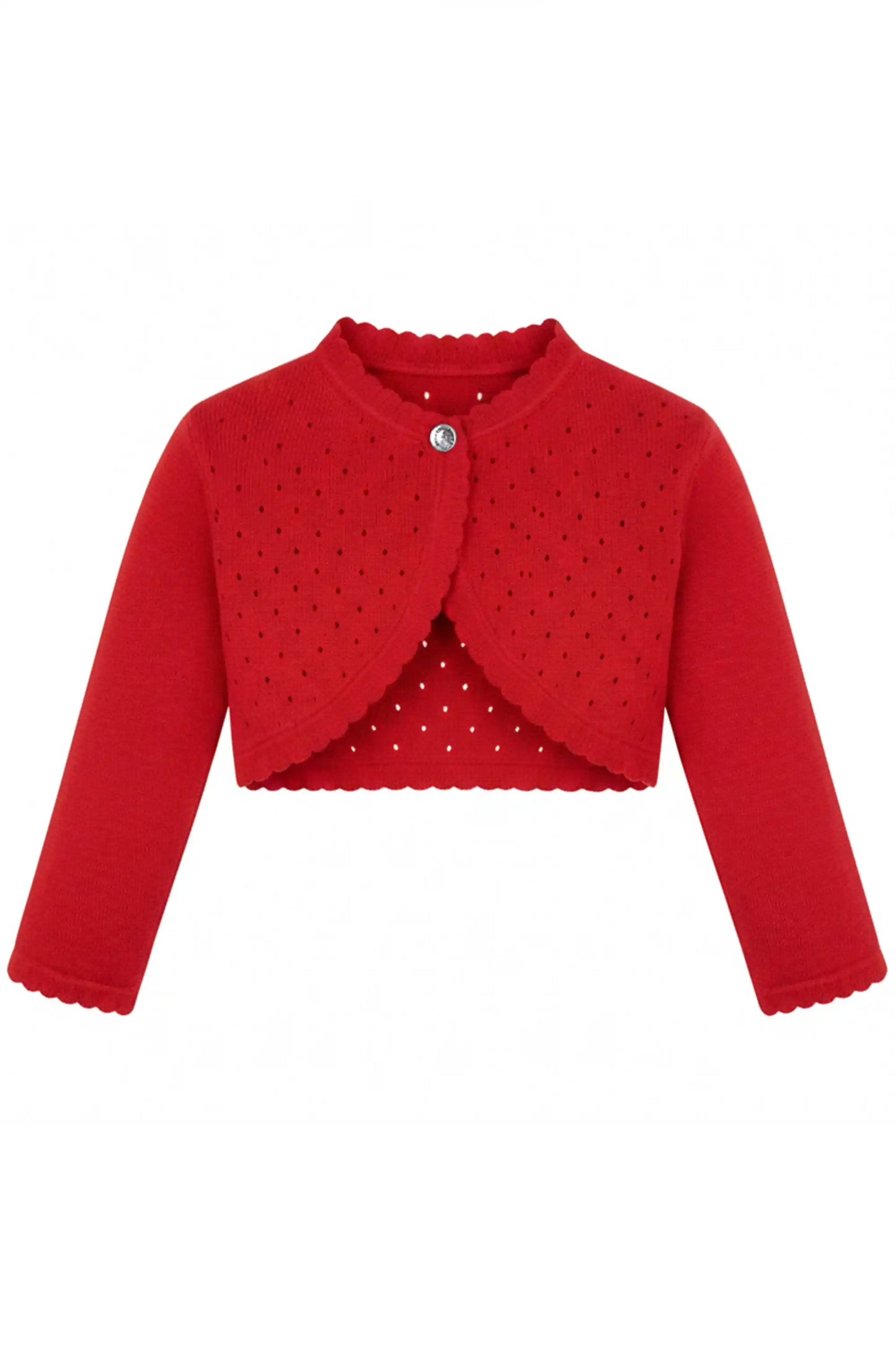 Baby Girls' Long Sleeve Knit One Button Closure Bolero Shrug