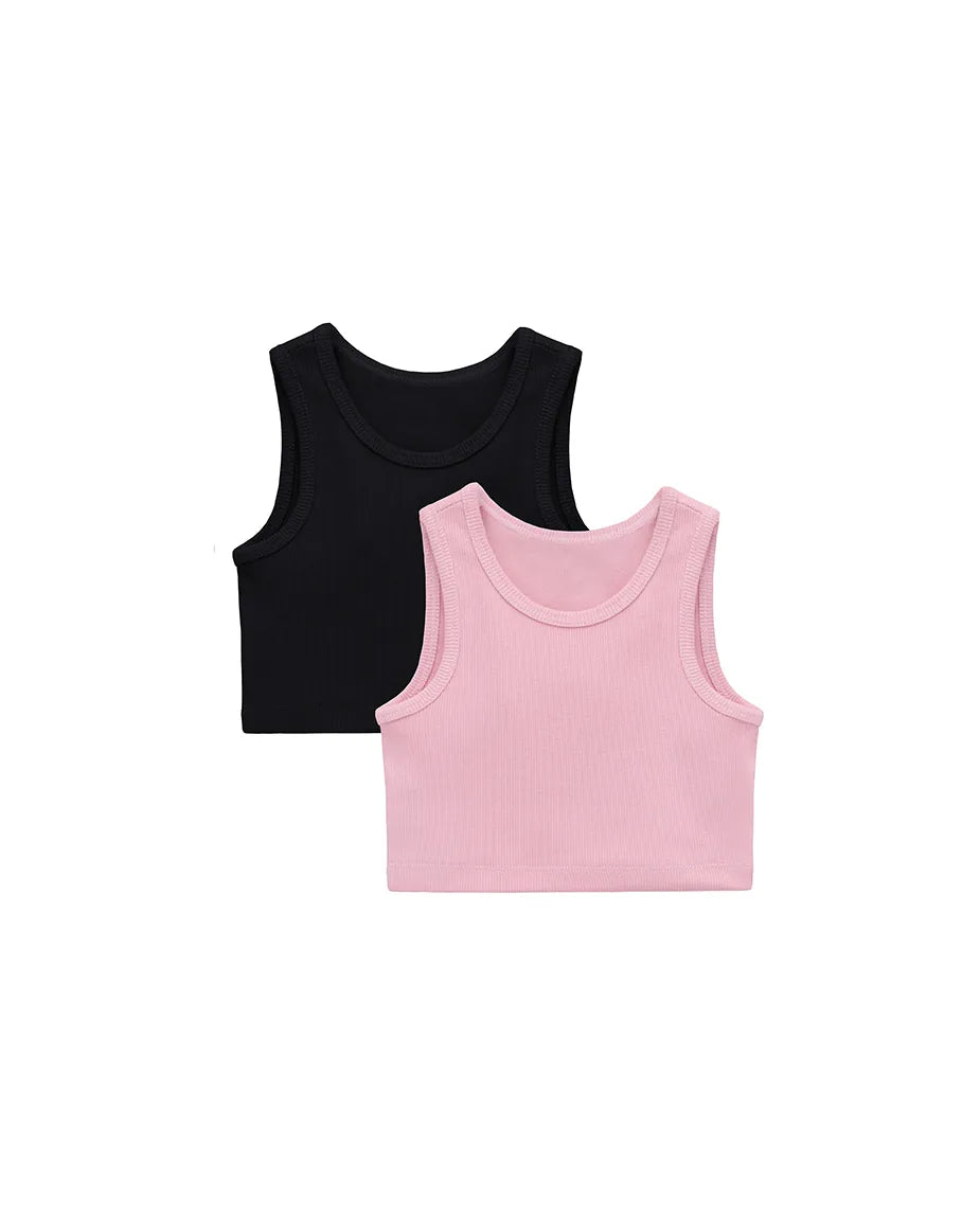 Girls 2-Pack Basic Cropped Tank Top