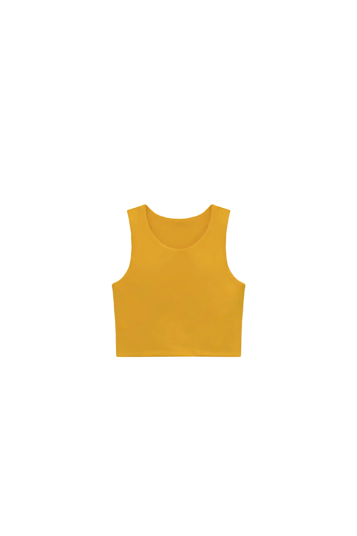 Girls' Double Lined Sleeveless Basic Crop Tank Top