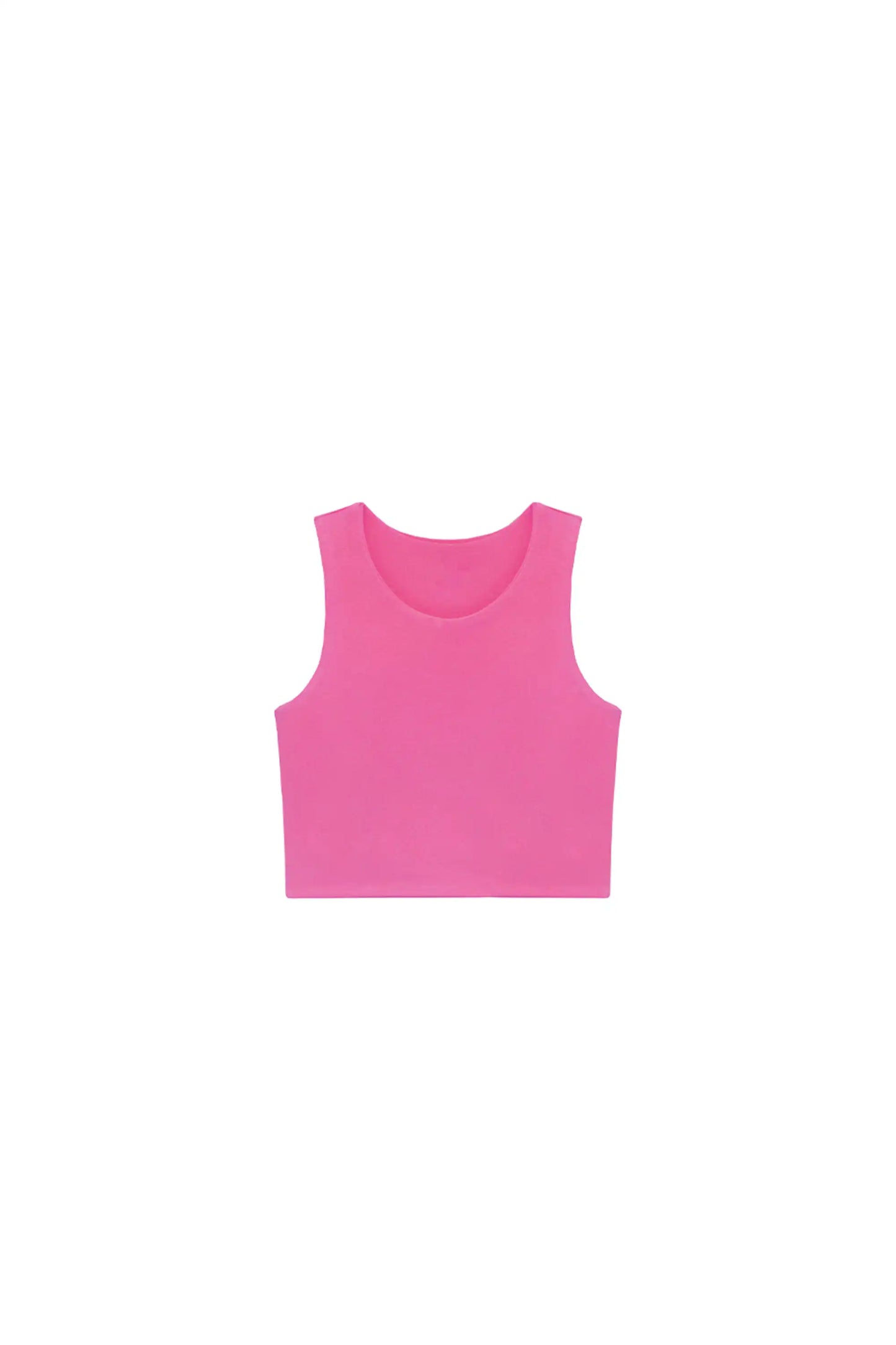 Girls' Double Lined Sleeveless Basic Crop Tank Top