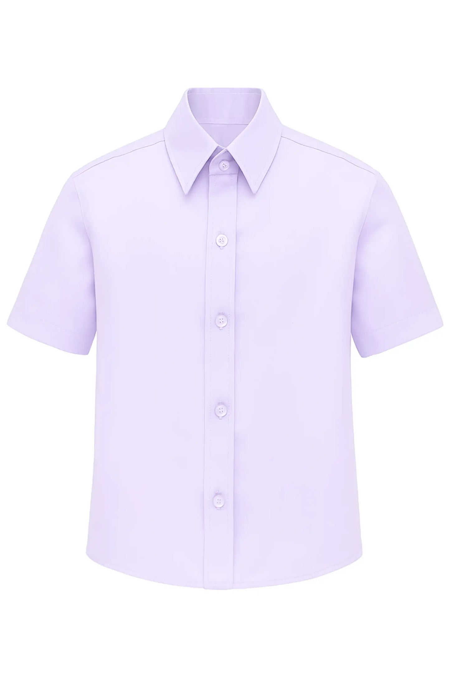 Boys Classic Short Sleeve Button Down Casual Solid Dress Shirt