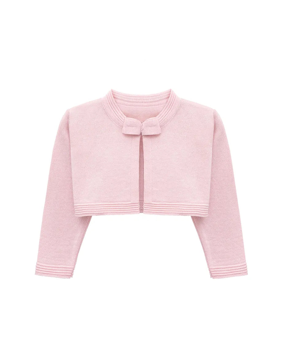 Baby Girls' Long Sleeve Bowknot Closure Bolero Cardigan