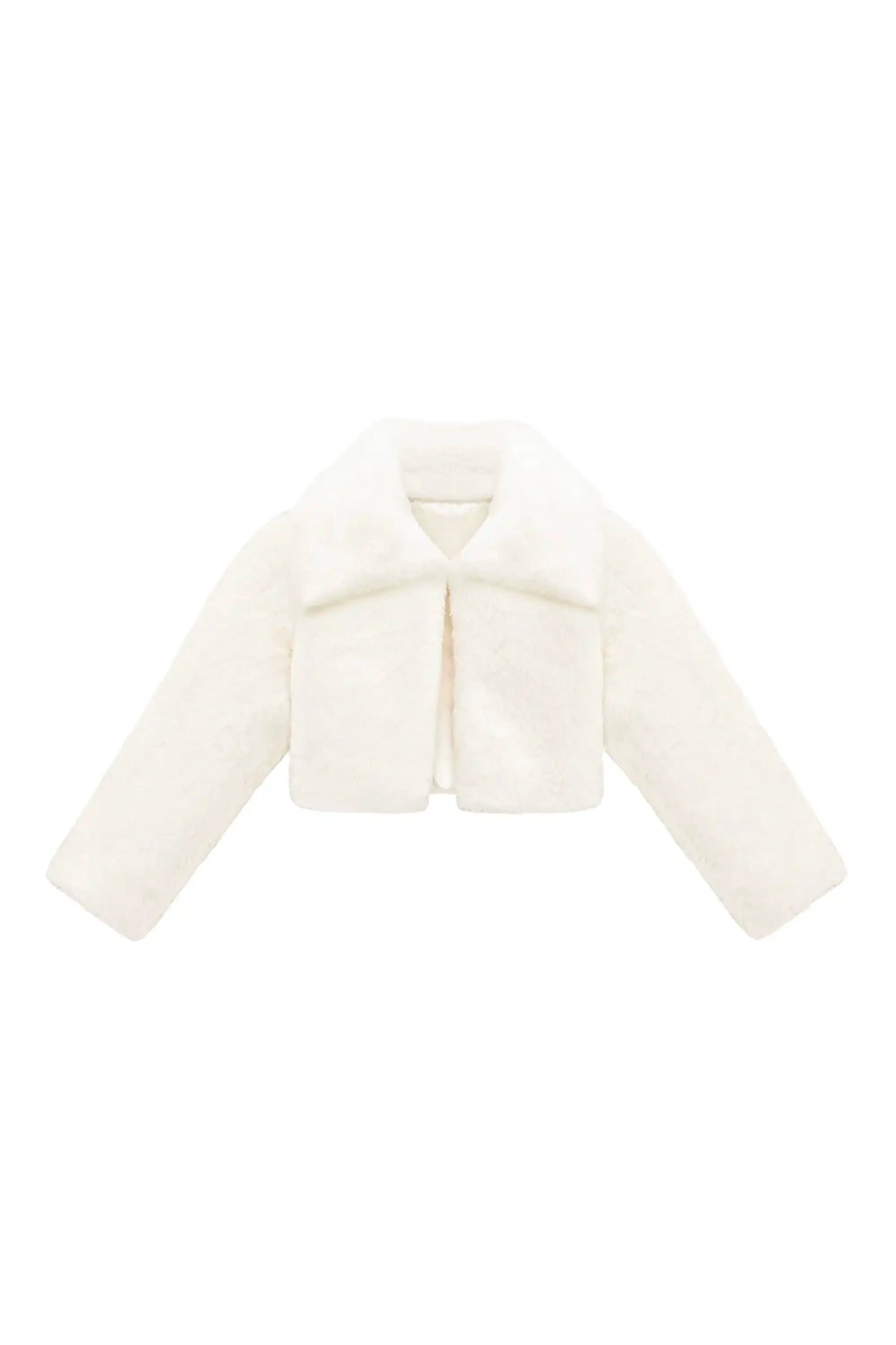 Girls Faux Fur Shrug Jacket Tied Ribbon Cozy Bolero