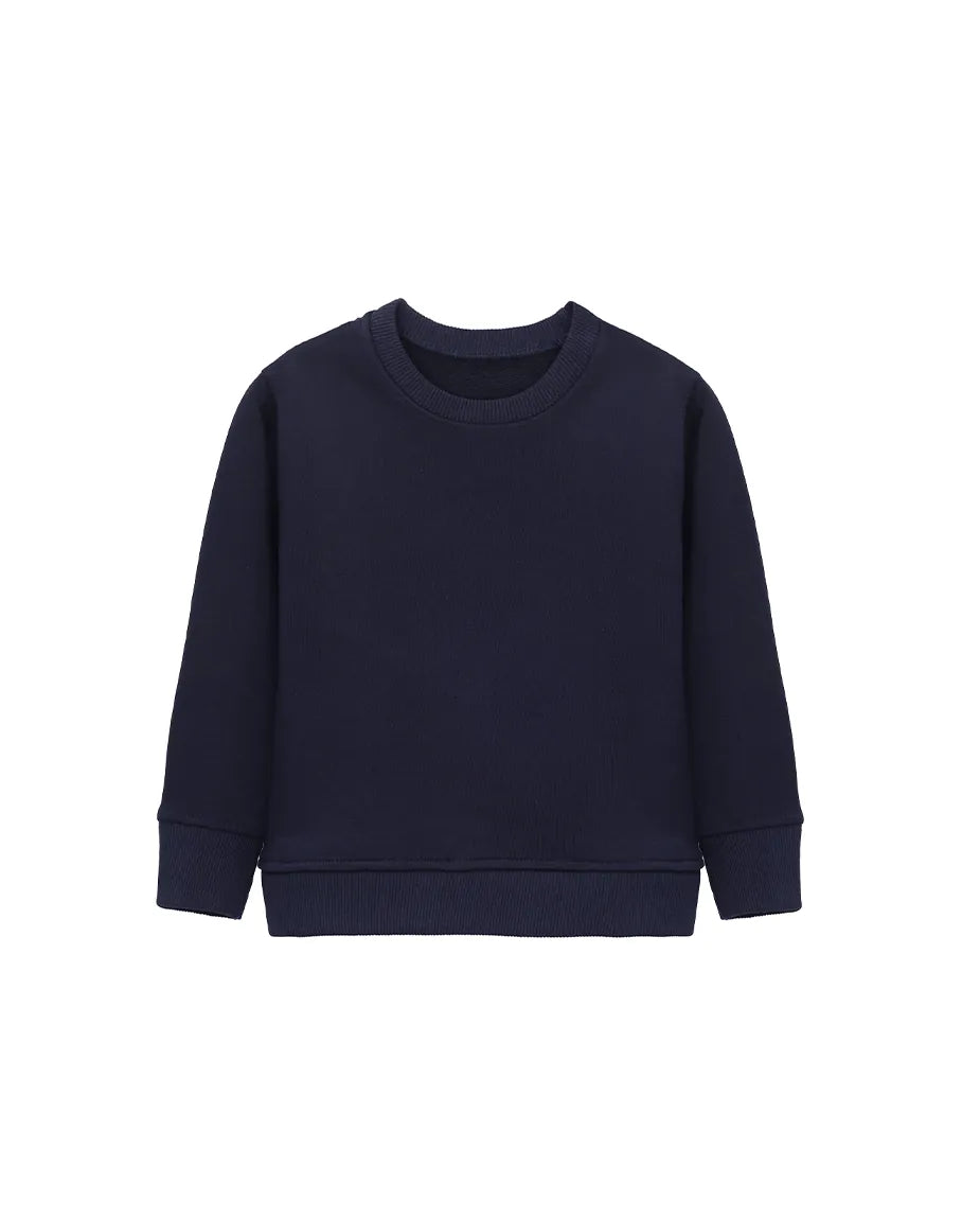 Boys Basic Crewneck Long Sleeve Cotton Sweatshirt