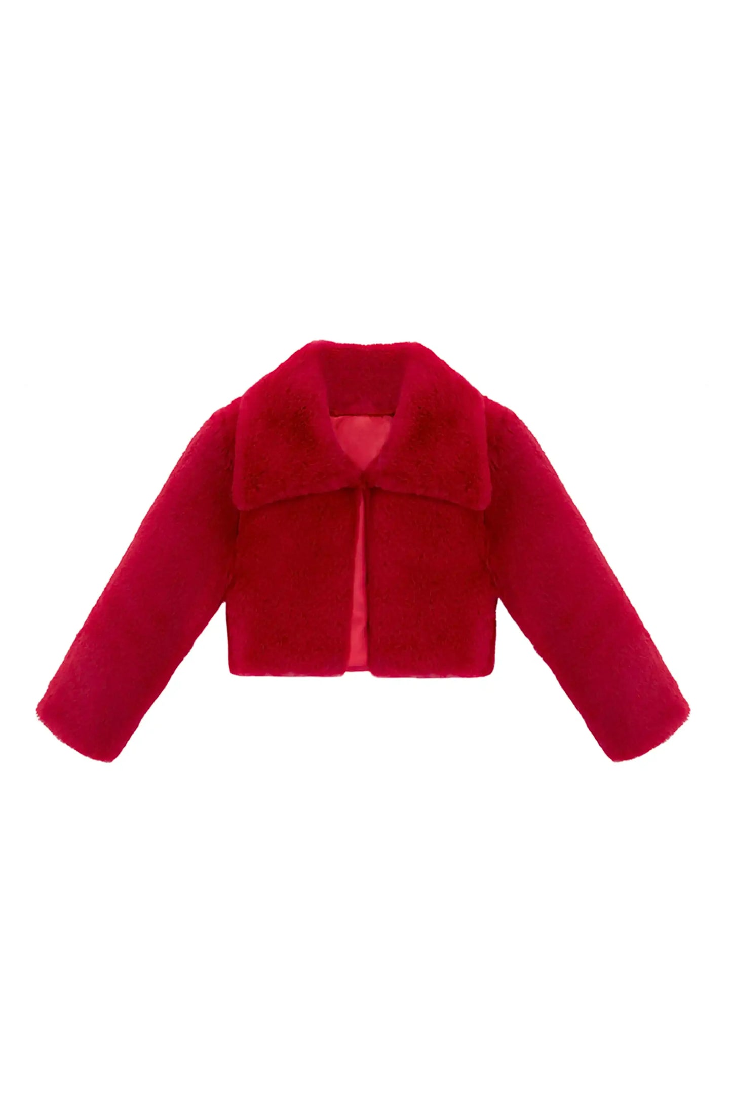 Girls Faux Fur Shrug Jacket Tied Ribbon Cozy Bolero
