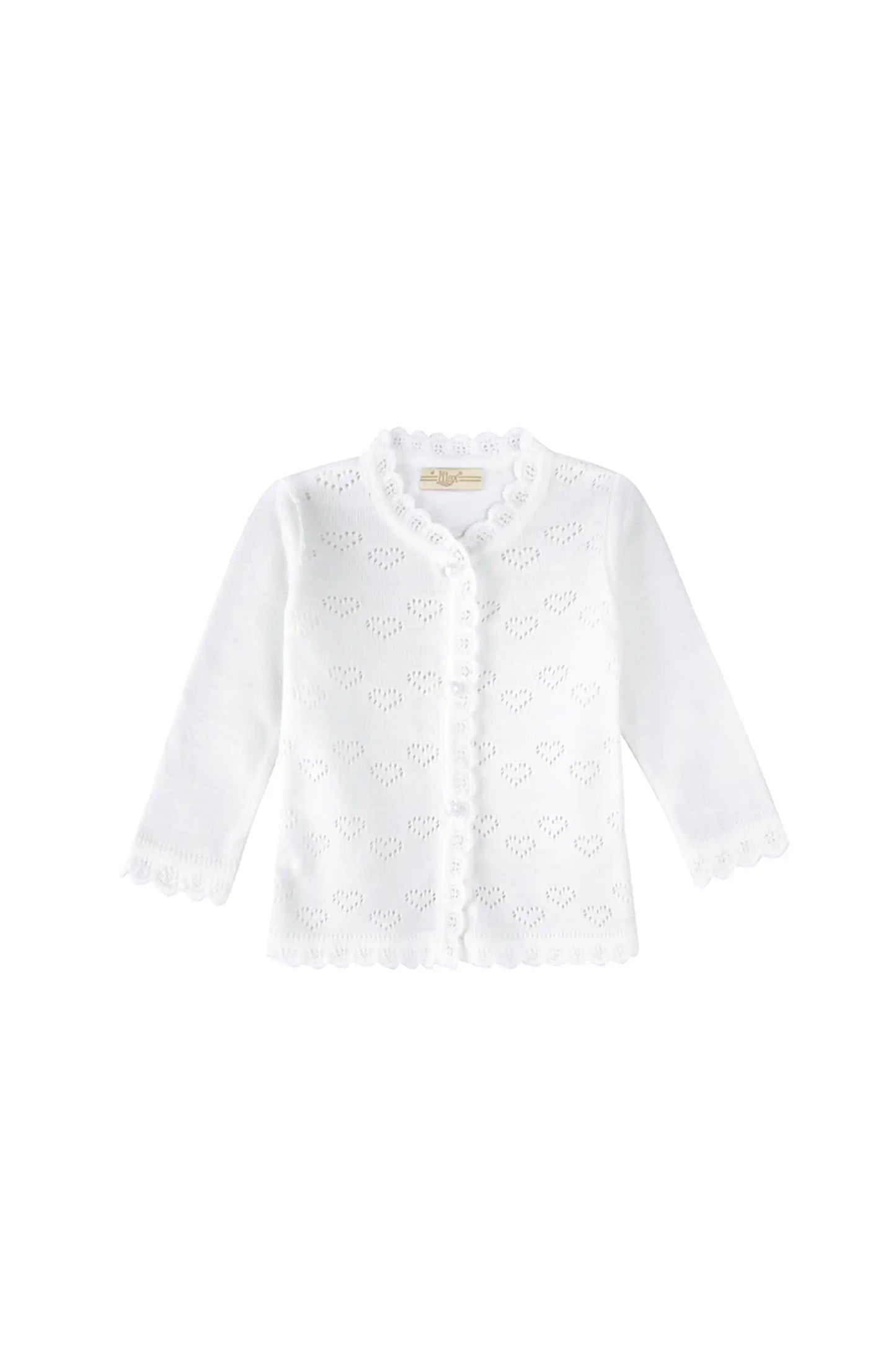 Knit Cardigan Sweater with Little Hearts Design for Baby Girls