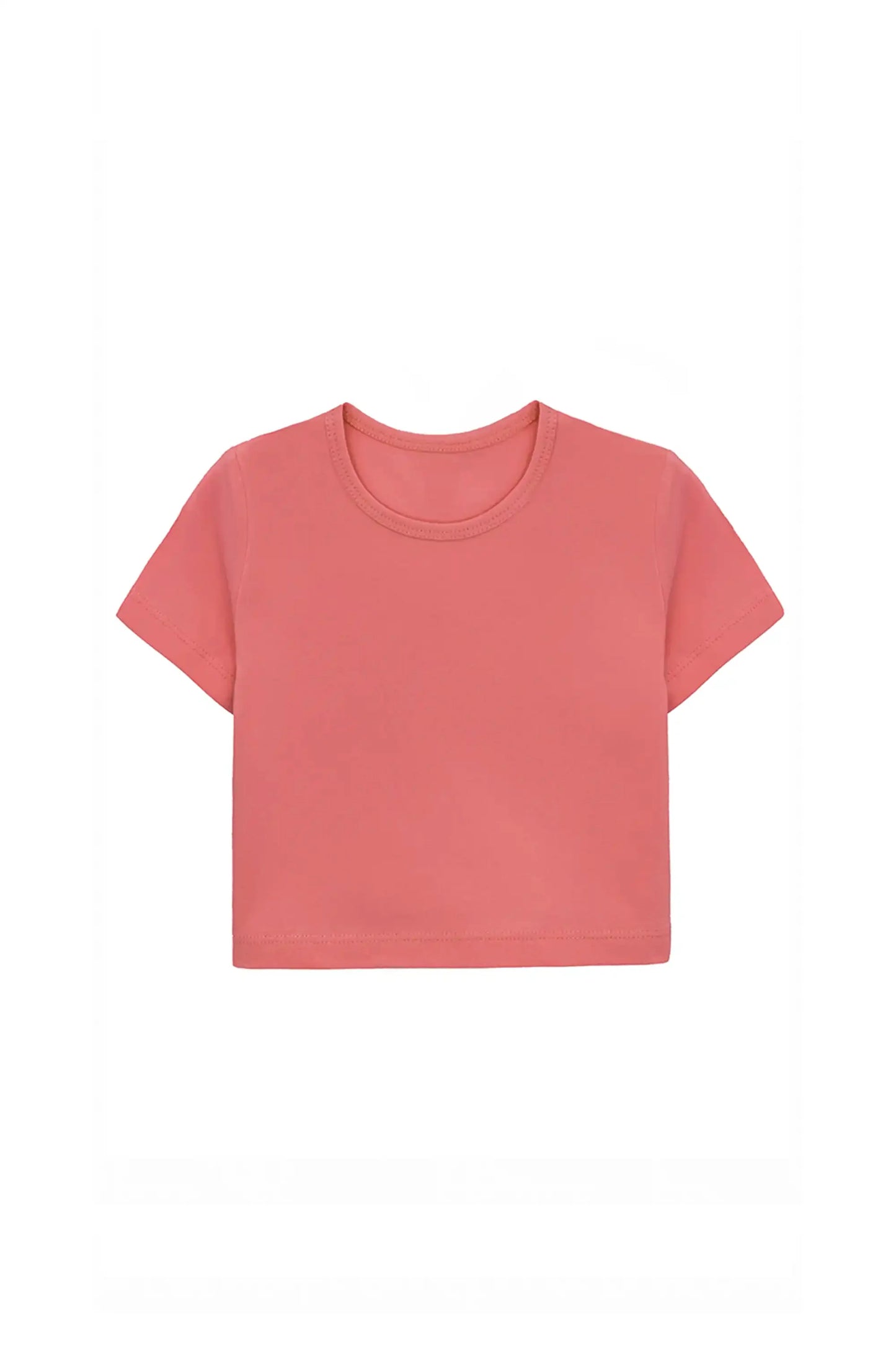 Girls Short Sleeve Crewneck Crop Top Tee