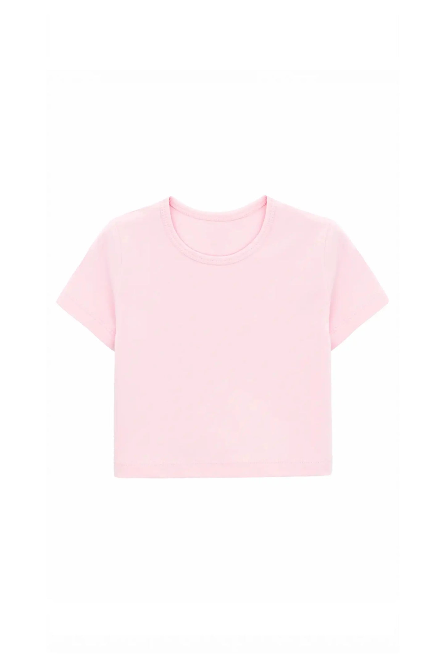 Girls Short Sleeve Crewneck Crop Top Tee