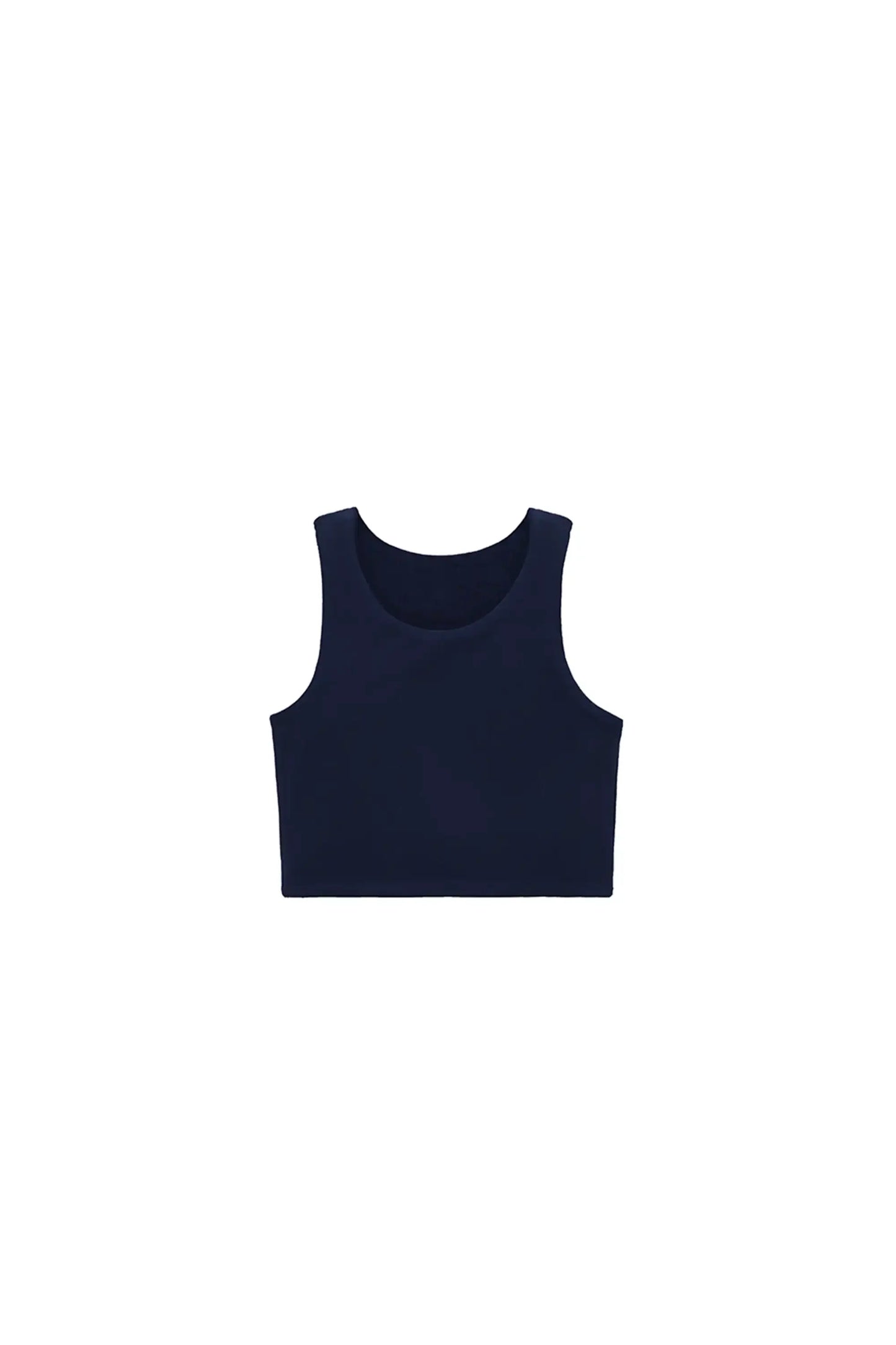 Girls' Double Lined Sleeveless Basic Crop Tank Top